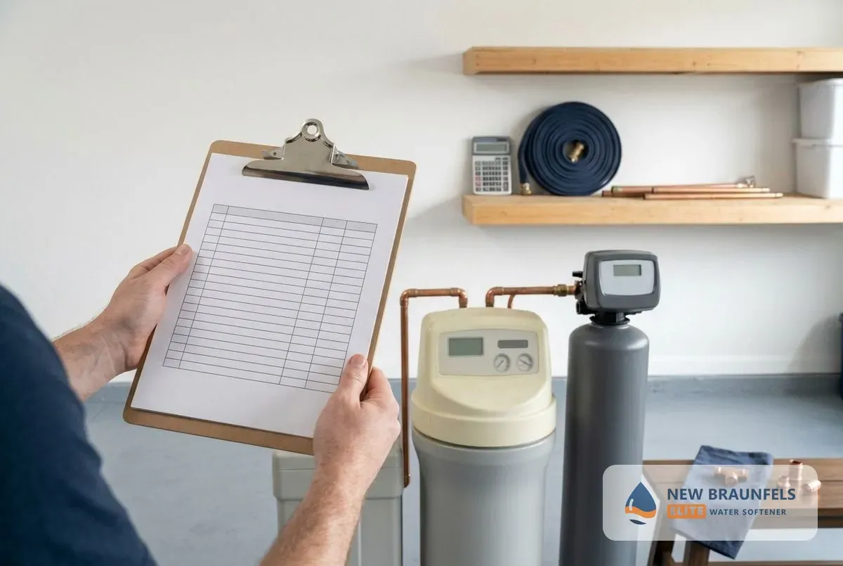 Water softener cost New Braunfels TX installed softener and itemized quote